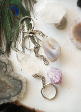 Load image into Gallery viewer, Keychains: Amethyst, Quartz, Oco Geode, Citrine